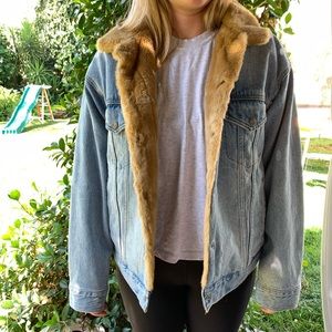 Levi’s butterscotch faux fur lined jacket